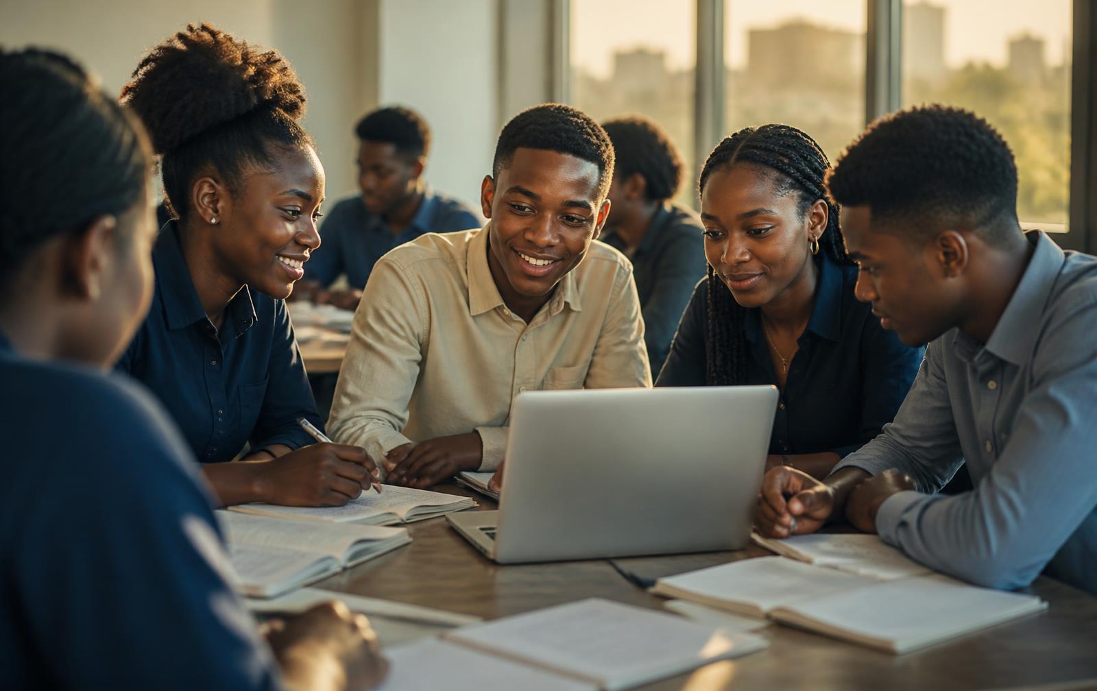 Étudiants collaborant à Kinshasa